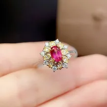 S925 18K Dual-Tone Ring Setting Korean Minimalist for 4x6mm Oval Gemstones