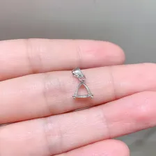 S925 Silver 18K Gold Prong Ring 6x6mm & Pendant 7x7mm Crystal DIY