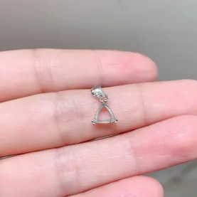 S925 Silver 18K Gold Prong Ring 6x6mm & Pendant 7x7mm Crystal DIY