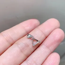 S925 Silver 18K Gold Prong Ring 6x6mm & Pendant 7x7mm Crystal DIY