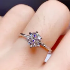 S925 Silver 18K Gold Twist Ring Mount 6.5mm Round Moissanite