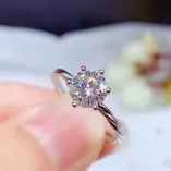 S925 Silver 18K Gold Twist Ring Mount 6.5mm Round Moissanite