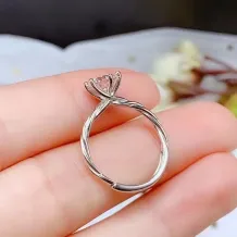 S925 Silver 18K Gold Twist Ring Mount 6.5mm Round Moissanite