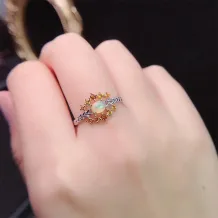 S925 Silver 18K Gold Unique Ring Mount 4x5mm Oval Color Stones