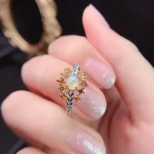 S925 Silver 18K Gold Unique Ring Mount 4x5mm Oval Color Stones