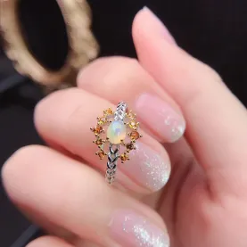 S925 Silver 18K Gold Unique Ring Mount 4x5mm Oval Color Stones