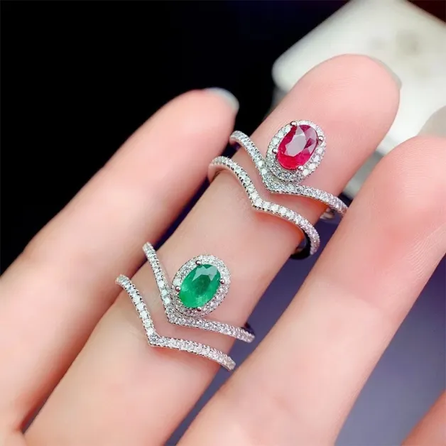S925 18K Gold Plated Stacking Ring Setting Japanese Minimalist for 4x6mm Oval Gemstones